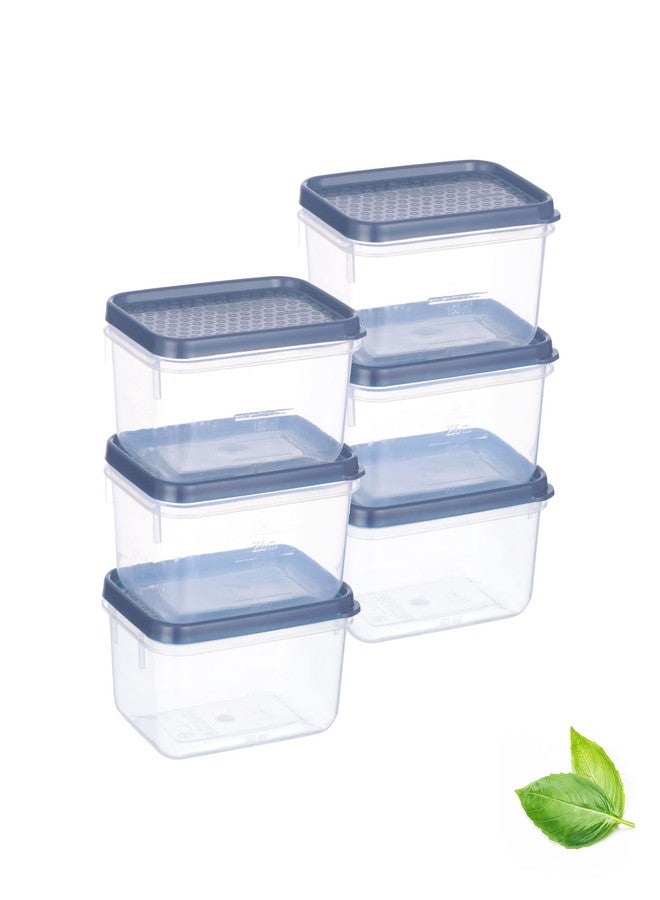 All Time Plastic Polka Storage Container Set of 6 |Food Grade & BPA Free Canister| Airtight Seal & Stackable Storage Contaners for Kitchen |Set of 6 (250 ml x 6 Pcs) - Image 1